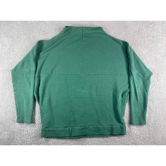 YALA Sweater Womens Small Green Brushed Sweatshirt High Neck Organic Bamboo - Picture 7 of 15